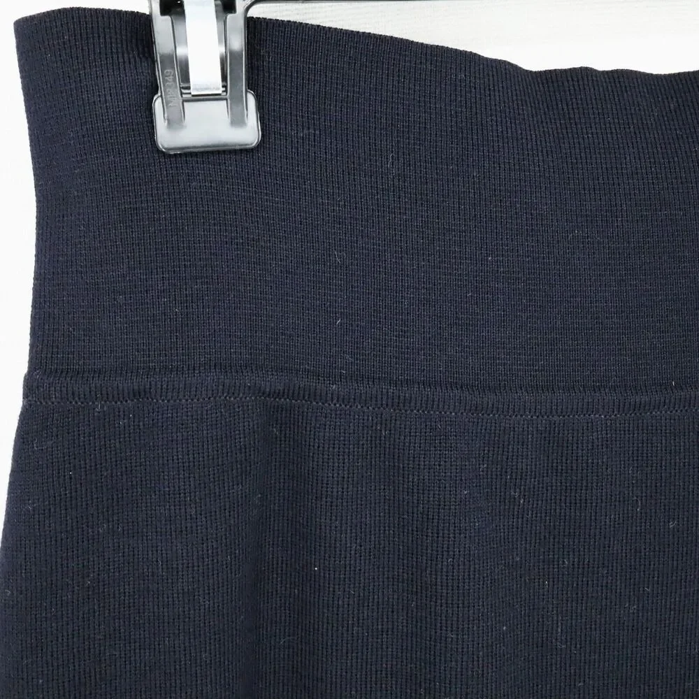 Laurel Escada Sweater Skirt Womens 8 US 40 EU Navy Blue Wool Knit Pull On Vtg